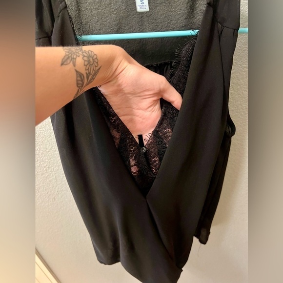 She + Sky sheer sleeveless blouse with lace detail - Picture 3 of 6